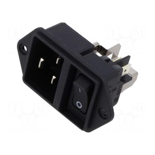 Connector: AC supply | socket | male | 16A | 250VAC | IEC 60320 | max.6mm