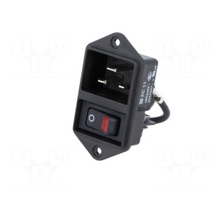 Connector: AC supply | socket | male | 16A | 250VAC | IEC 60320 | max.8mm