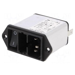 Connector: AC supply | socket | male | 1A | 250VAC | C14 (E),shielded