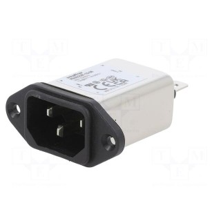 Connector: AC supply | socket | male | 10A | 250VAC | C14 (E) | -25÷85°C