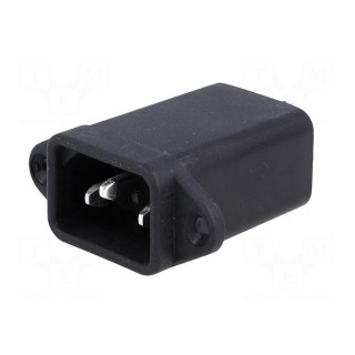 Connector: AC supply | socket | male | 1A | 250VAC | IEC 60320 | -25÷85°C