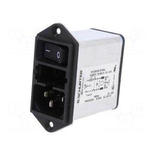 Connector: AC supply | socket | male | 1A | 250VAC | IEC 60320 | 10mH
