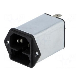 Connector: AC supply | socket | male | 1A | 250VAC | IEC 60320 | C14 (E)
