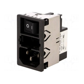 Connector: AC supply | socket | male | 1A | 250VAC | IEC 60320 | 11mH