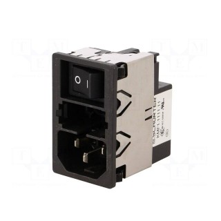 Connector: AC supply | socket | male | 1A | 250VAC | IEC 60320 | 11mH
