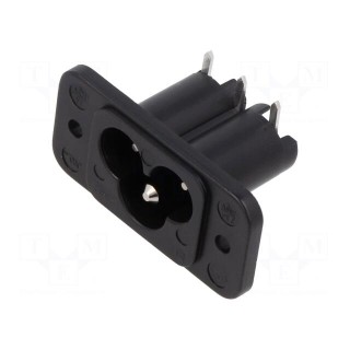 Connector: AC supply | socket | male | 2.5A | 250VAC | IEC 60320 | C6