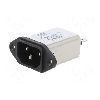 Connector: AC supply | socket | male | 3A | 250VAC | C14 (E) | -25÷85°C