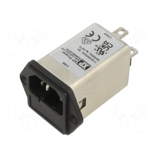 Connector: AC supply | socket | male | 3A | 250VAC | IEC 60320 | C14 (E)