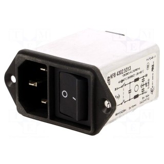 Connector: AC supply | socket | male | 4A | 250VAC | IEC 60320 | -25÷85°C