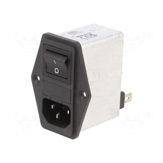 Connector: AC supply | socket | male | 6A | 250VAC | C14 (E) | -25÷85°C