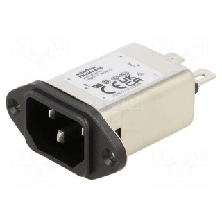 Connector: AC supply | socket | male | 6A | 250VAC | C14 (E),EMC/EMI