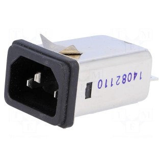 Connector: AC supply | socket | male | 6A | 250VAC | IEC 60320 | C14 (E)