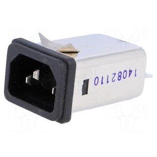 Connector: AC supply | socket | male | 6A | 250VAC | IEC 60320 | -25÷85°C