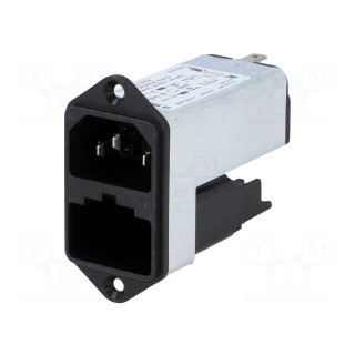 Connector: AC supply | socket | male | 6A | 250VAC | IEC 60320 | C14 (E)