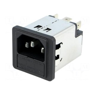 Connector: AC supply | socket | male | 6A | 250VAC | IEC 60320 | C14 (E)