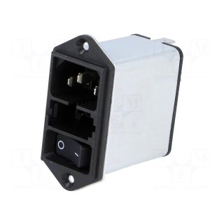 Connector: AC supply | socket | male | 8A | 250VAC | IEC 60320 | 0.6mH