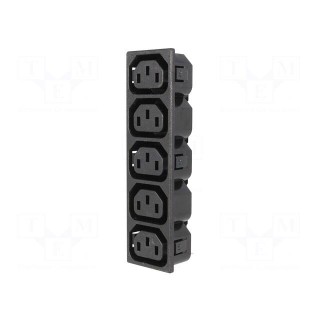 Connector: AC supply | splitter | 10A | 250VAC | IEC 60320 | C13 (F)