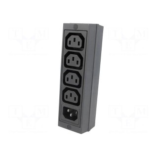 Connector: AC supply | splitter | 10A | 250VAC | IEC 60320 | soldering
