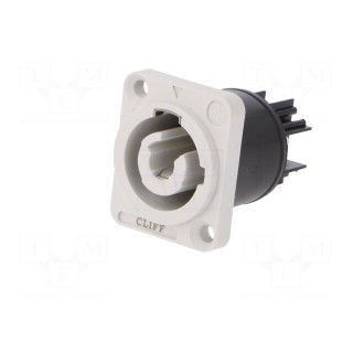 Connector: circular | female | CLIFFCON-P | 20A | 250VAC | Colour: grey