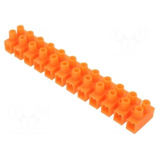 Terminal block | screw terminal | 10mm2 | 230V | ways: 12 | orange