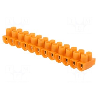 Terminal block | screw terminal | 2.5mm2 | 24A | ways: 12 | orange