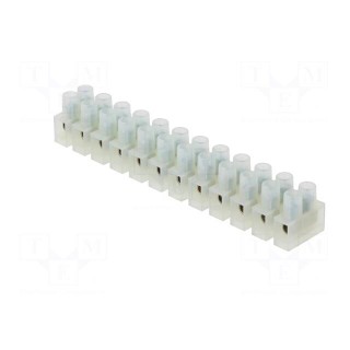 Terminal block | screw terminal | 2.5mm2 | 250V | ways: 12 | Mat: PA66