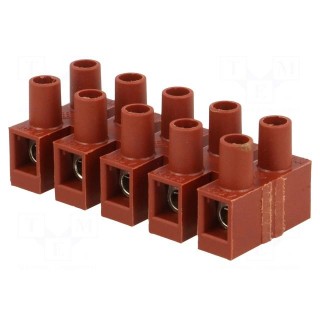 Terminal block | screw terminal | 4mm2 | 400V | ways: 5 | terminals: 10