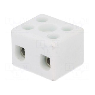 Terminal block | screw terminal | 4mm2 | 450V | 32A | ways: 2 | max.350°C