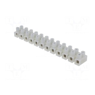 Terminal block | screw terminal | 6÷10mm2 | 450V | ways: 12 | white