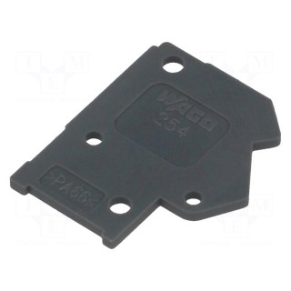 End plate | H: 15.7mm | dark grey | Features: assembling possibility