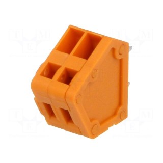 PCB terminal block | angled | 2.54mm | ways: 2 | on PCBs | 0.2÷0.5mm2