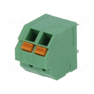 PCB terminal block | angled | 3.81mm | ways: 2 | on PCBs | 0.2÷1.5mm2