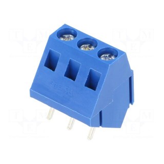 PCB terminal block | angled 35° | 5mm | ways: 3 | on PCBs | 2.5mm2 | 10A