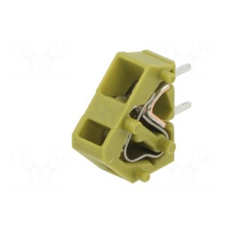 PCB terminal block | angled 45° | 5mm | ways: 1 | on PCBs | 0.08÷2.5mm2