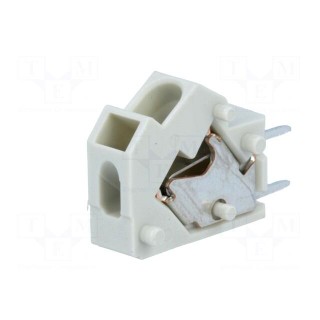 PCB terminal block | angled 45° | 5mm | ways: 1 | on PCBs | 0.5÷2.5mm2