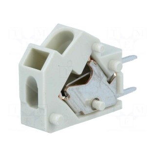 PCB terminal block | angled 45° | 5mm | ways: 1 | on PCBs | 0.5÷2.5mm2
