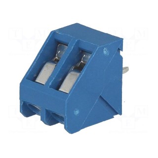 PCB terminal block | angled 45° | 5mm | ways: 2 | on PCBs | 0.5÷1.5mm2