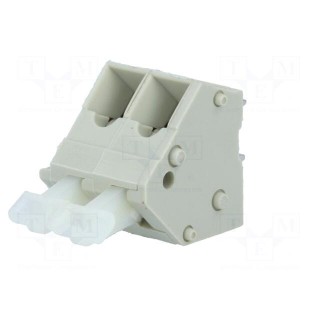 PCB terminal block | angled 45° | 5mm | ways: 2 | on PCBs | 0.5÷2.5mm2