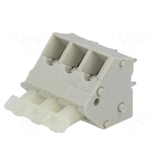PCB terminal block | angled 45° | 5mm | ways: 3 | on PCBs | 0.5÷2.5mm2