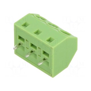 PCB terminal block | angled 45° | 5mm | ways: 3 | on PCBs | 1.5mm2 | 12A