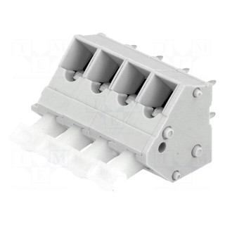 PCB terminal block | angled 45° | 5mm | ways: 4 | on PCBs | 0.5÷2.5mm2