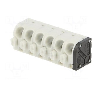 PCB terminal block | angled 45° | 5mm | ways: 6 | on PCBs | 0.75mm2