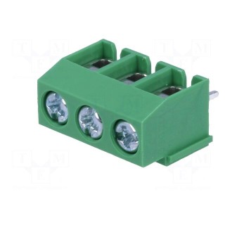 PCB terminal block | angled | 5mm | ways: 3 | on PCBs | 0.5÷2.5mm2 | 18A