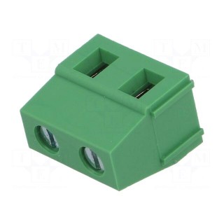 PCB terminal block | angled | 7.5mm | ways: 2 | on PCBs | 2.5mm2 | tinned