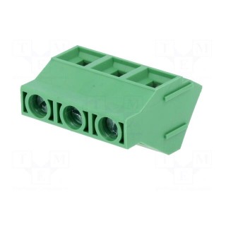 PCB terminal block | angled | 9.52mm | ways: 3 | on PCBs | 4mm2 | tinned