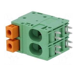 PCB terminal block | angled 90° | 10mm | ways: 2 | on PCBs | 0.75÷16mm2