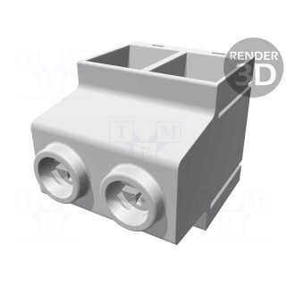 PCB terminal block | angled 90° | 15mm | ways: 2 | on PCBs | 0.5÷35mm2