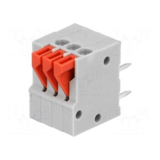 PCB terminal block | angled 90° | 2.54mm | ways: 3 | on PCBs | 0.5mm2