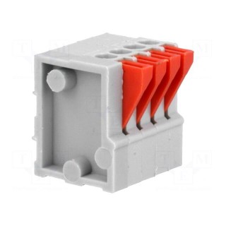 PCB terminal block | angled 90° | 2.54mm | ways: 4 | on PCBs | 0.5mm2