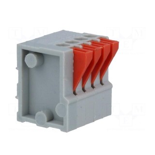 PCB terminal block | angled 90° | 2.54mm | ways: 4 | on PCBs | 0.5mm2